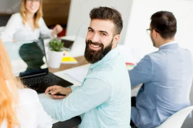 Professionals discussing a hiring requirement
