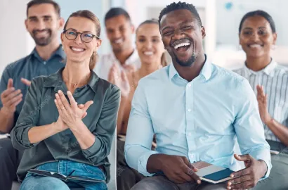 A diverse professional team in an office