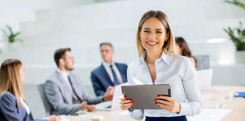 Business team reviewing a plan